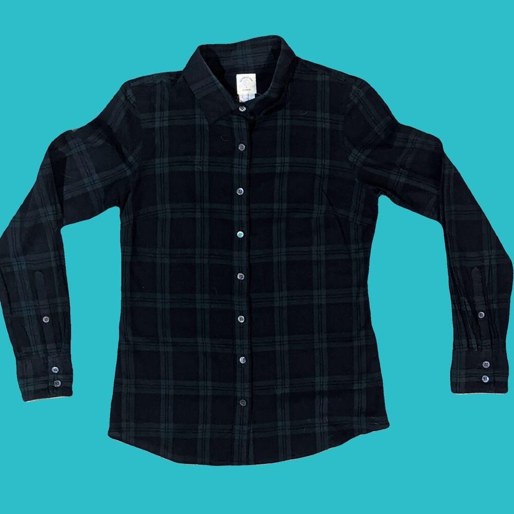 Jcrew Women's Green and Blue Shirt